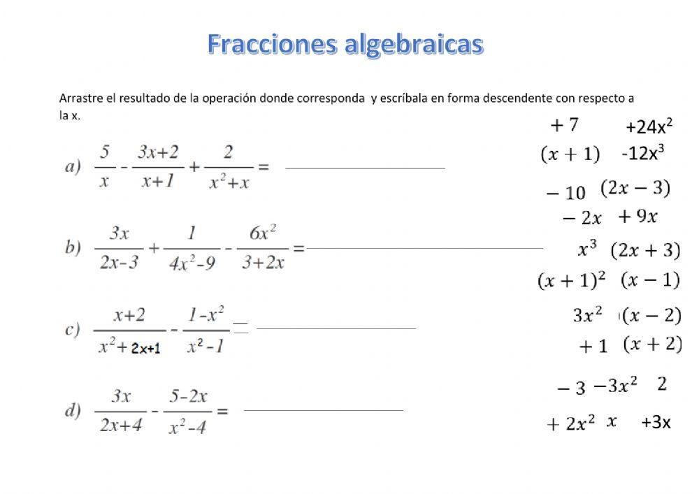 Fracciones algebracias