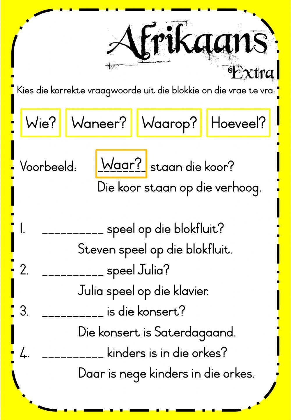 Week 21 - Afrikaans - Wednesday Extra
