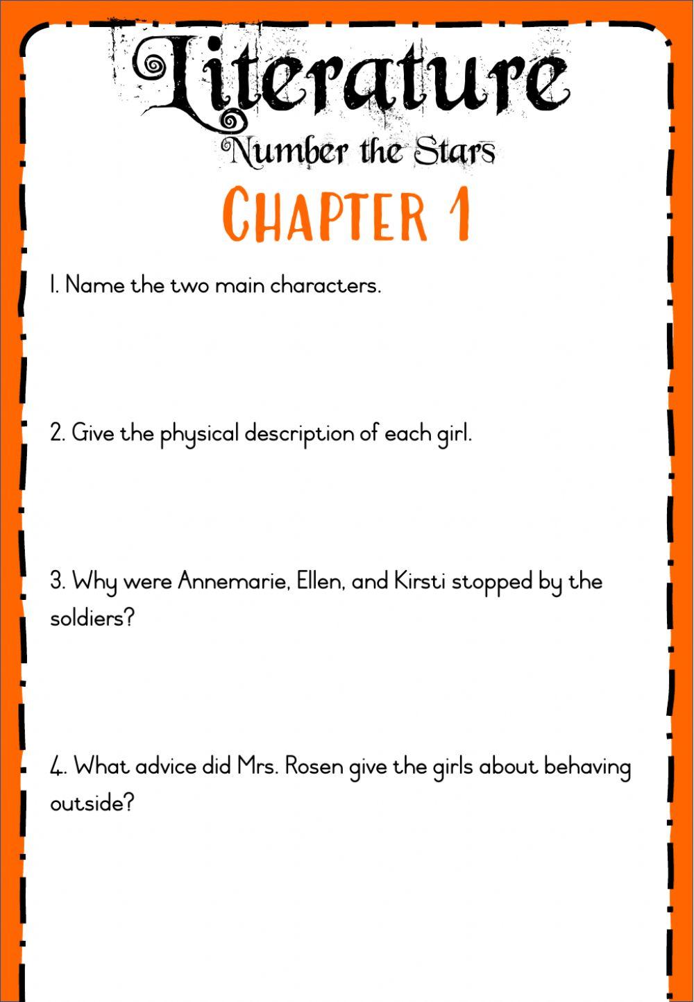 Week 21 - Number the Stars Chapter 1 and 2