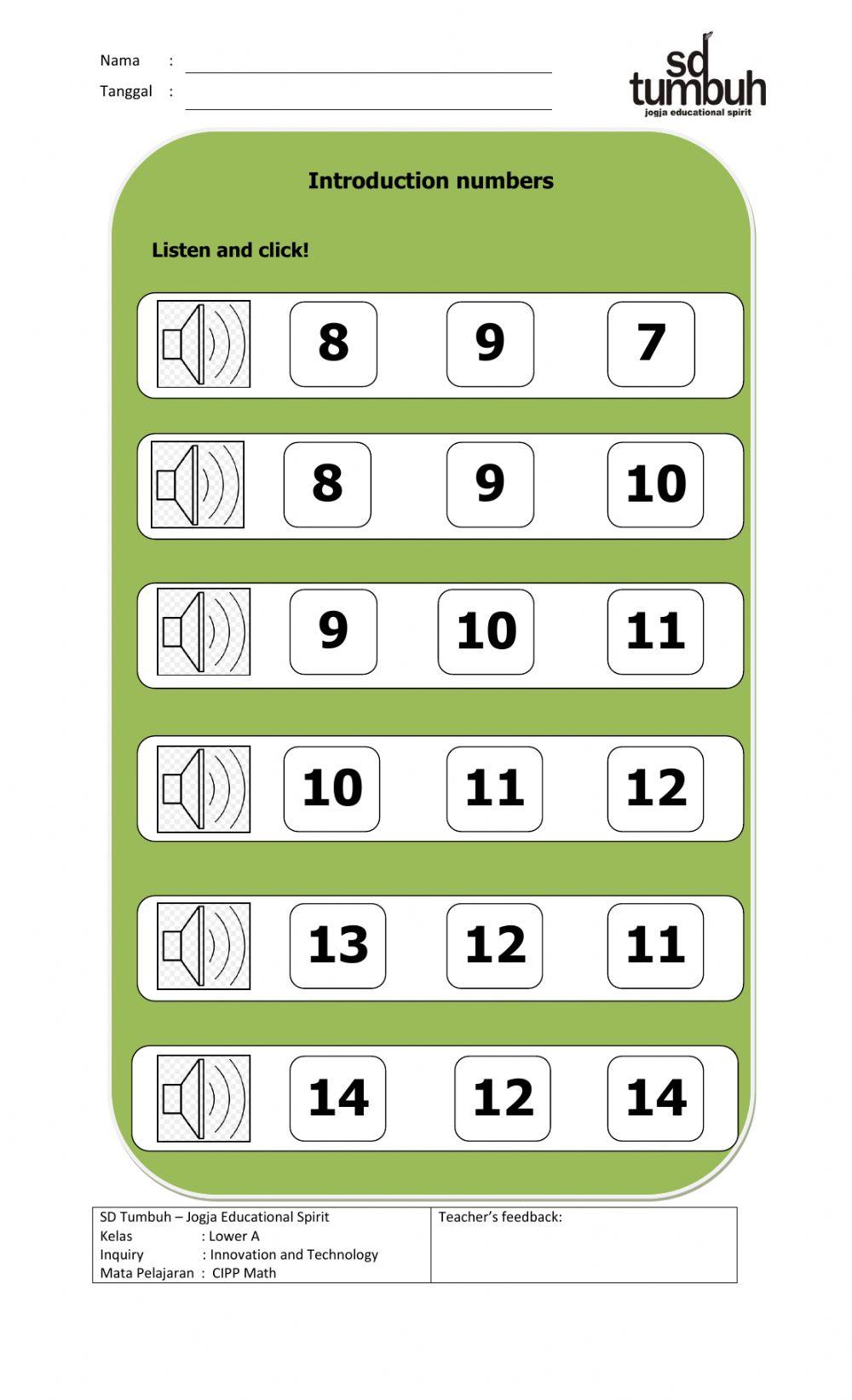 Number recognition