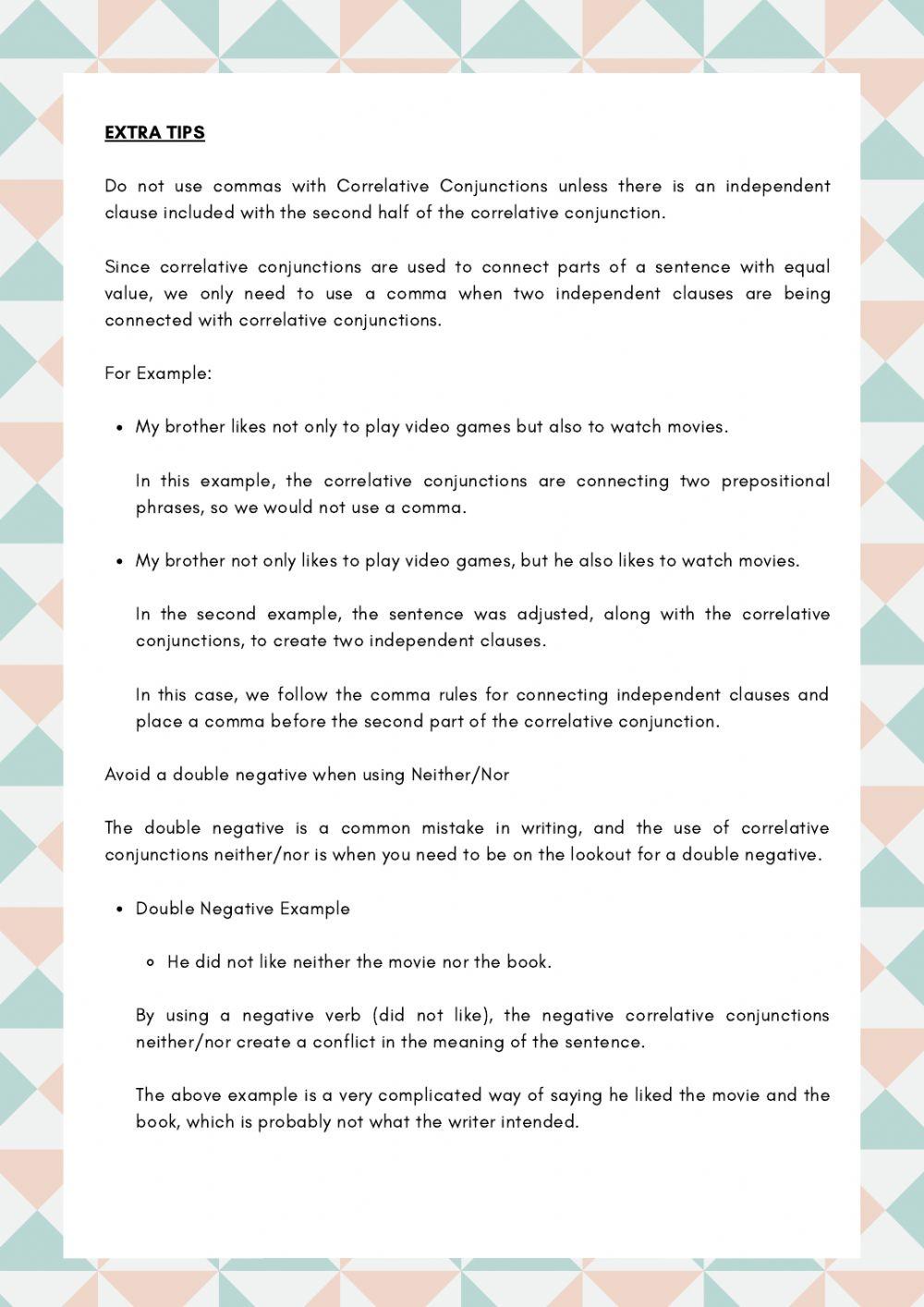 Correlative conjunctions - Explanation