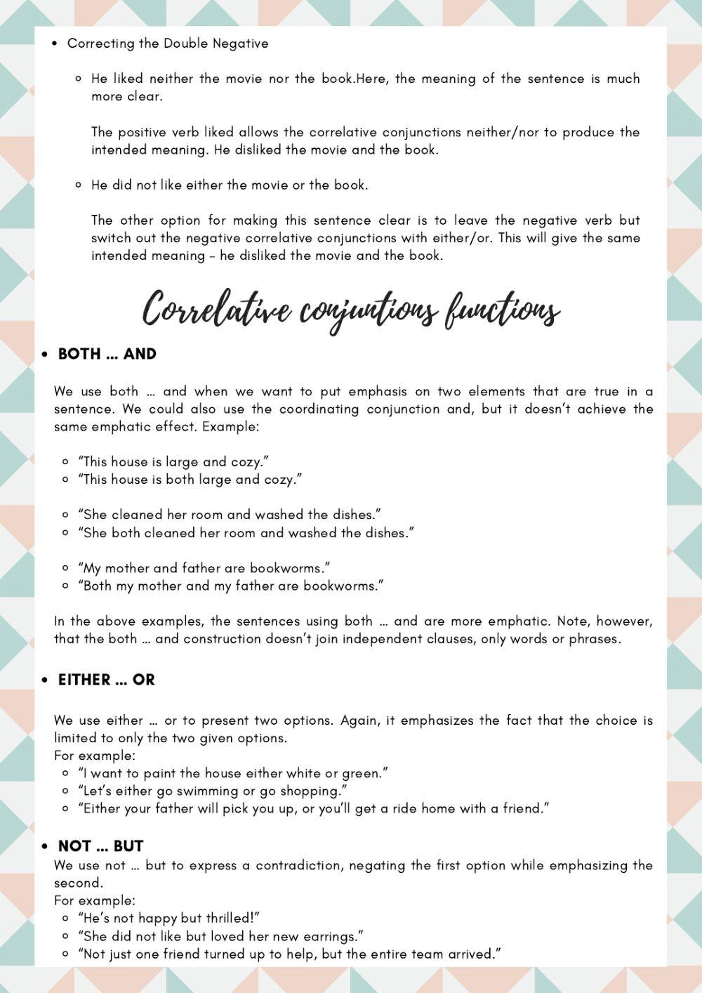 Correlative conjunctions - Explanation
