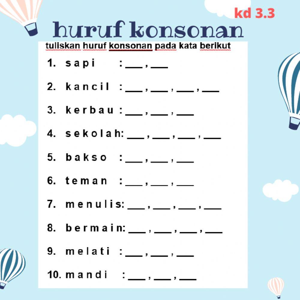 Huruf vokal dan konsonan