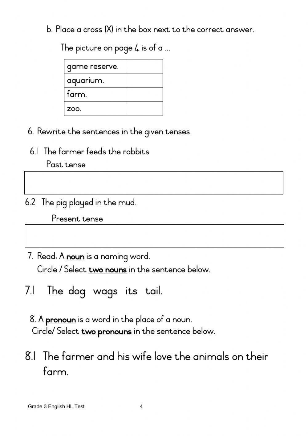 Term 2 English Assessment Task 2 Grade 3