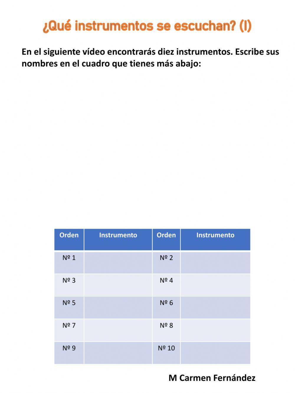 Audiciones de instrumentos