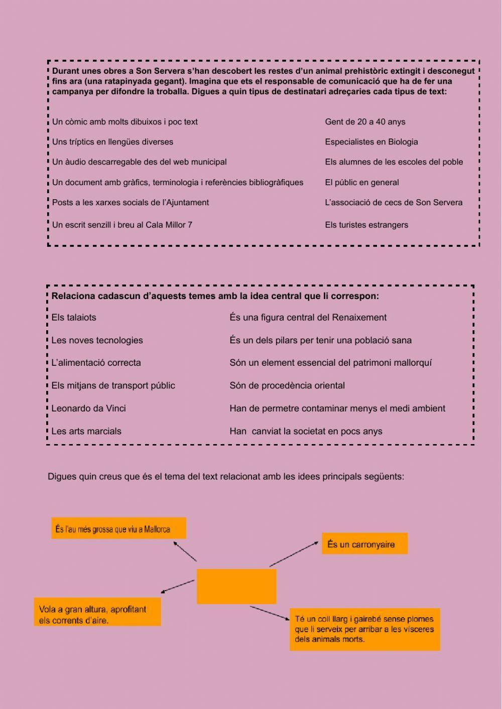 La preparació del text: destinatari, tema i idees principals