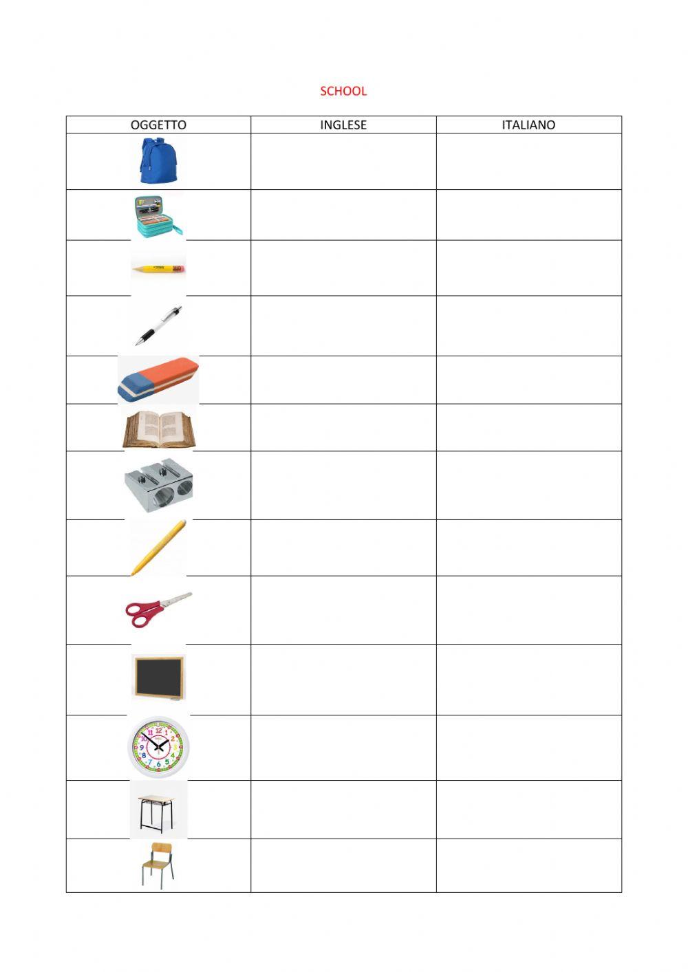 Numbers, colors, school, body