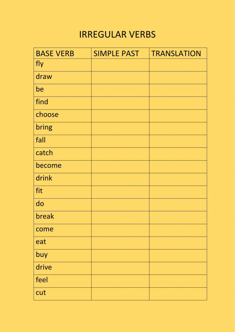 Past verbs