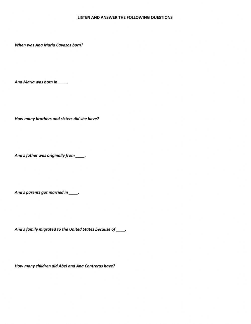 Listening comprehension