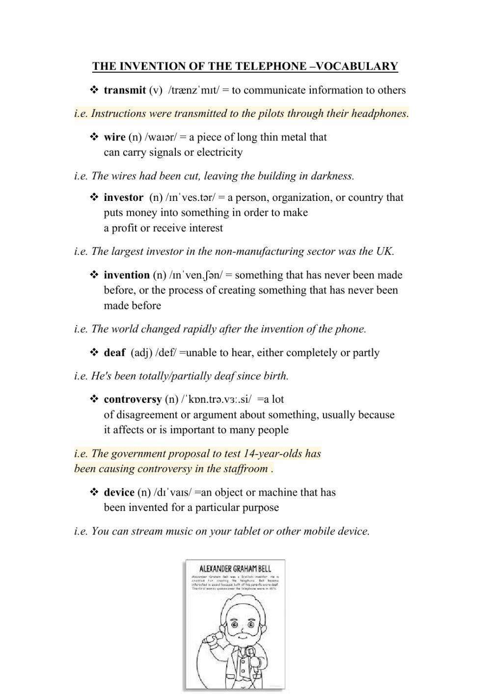 The invention of the telephone