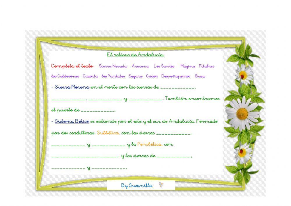 El relieve de Andalucía