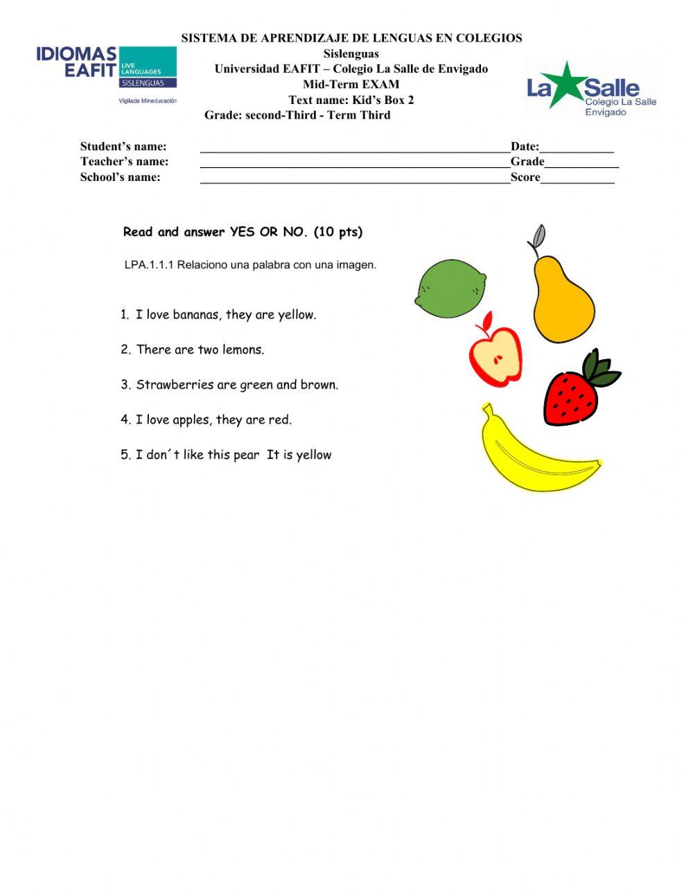 Mid-term Kid's box 2