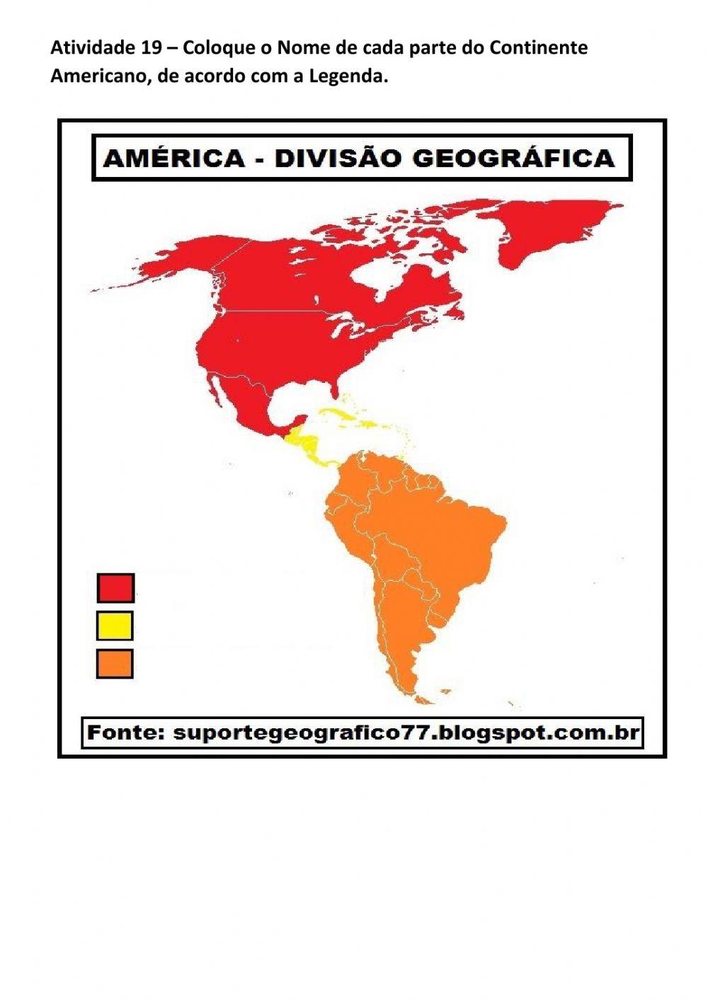 Divisão Geográfica do Continente Americano