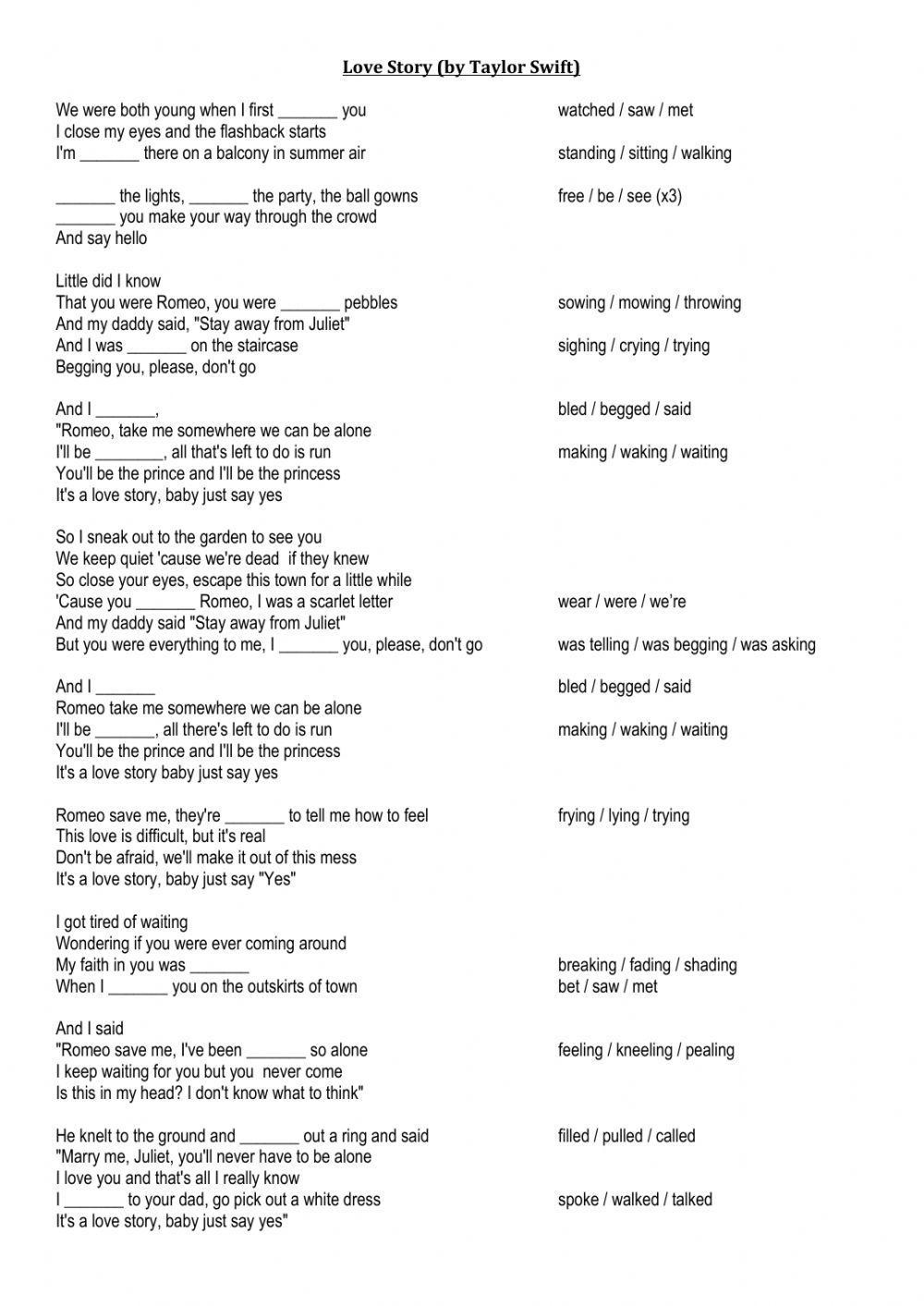 Love Story - Taylor Swift