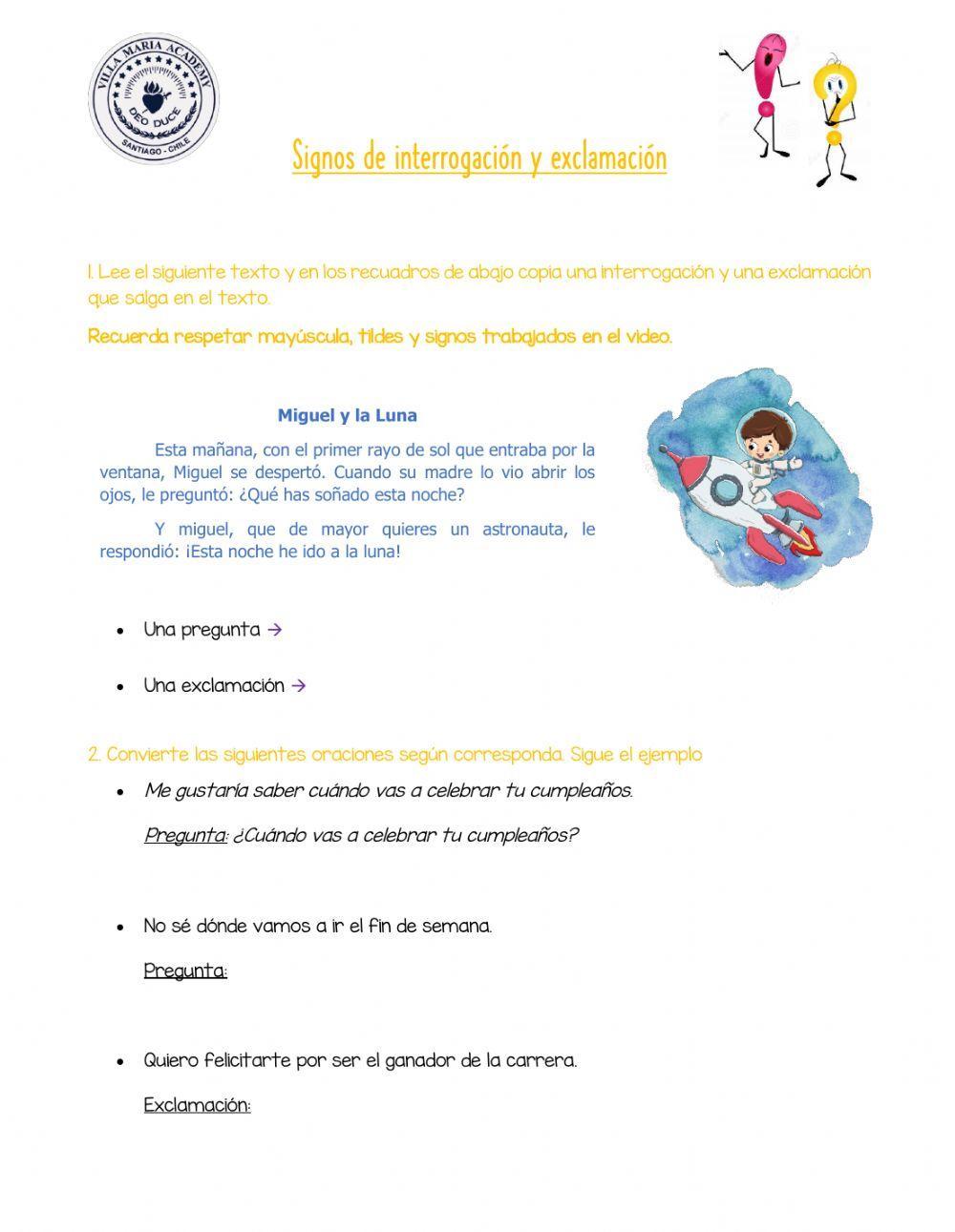 Signos de interrogación y exclamación