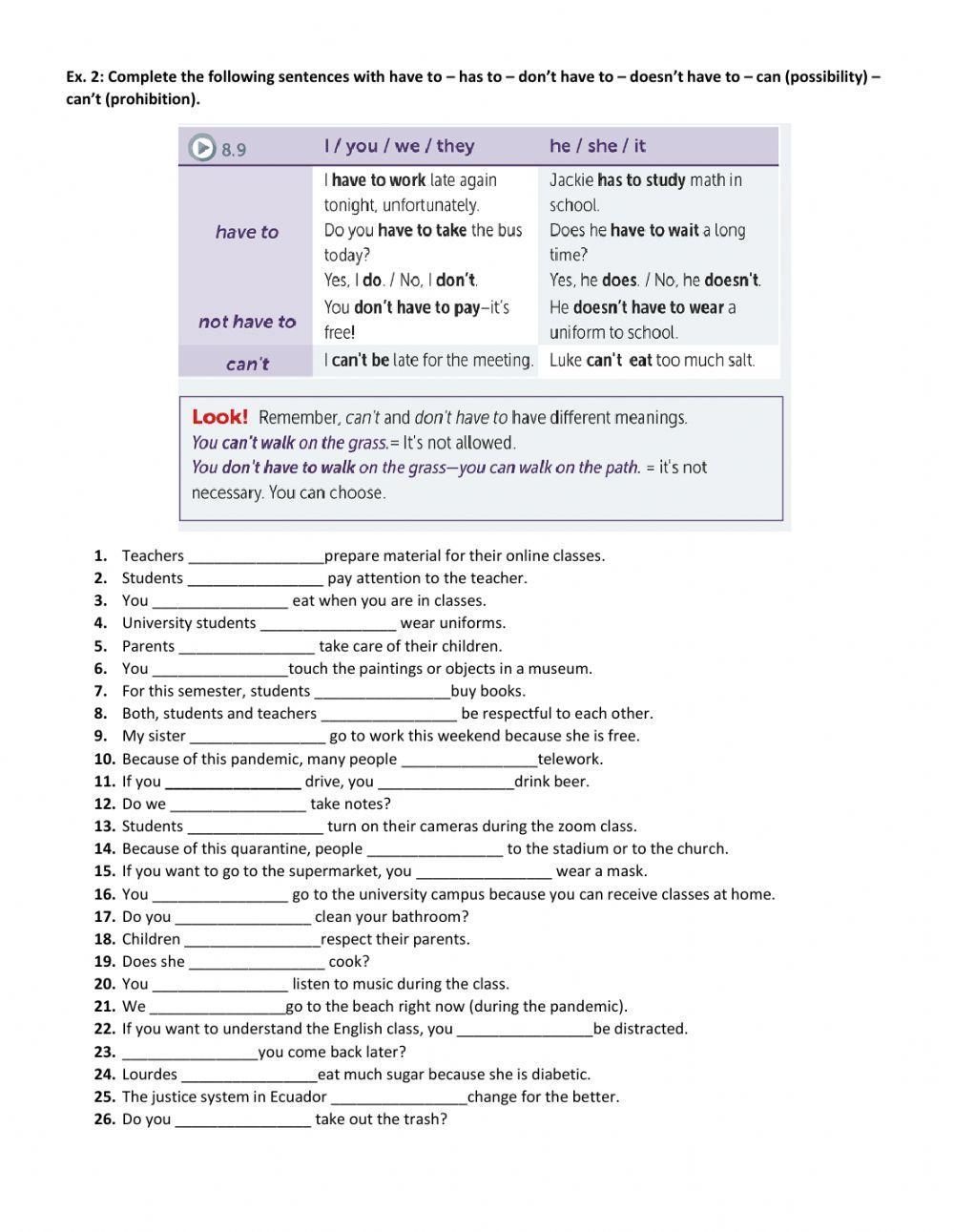 Vocabulary and grammar practice B1