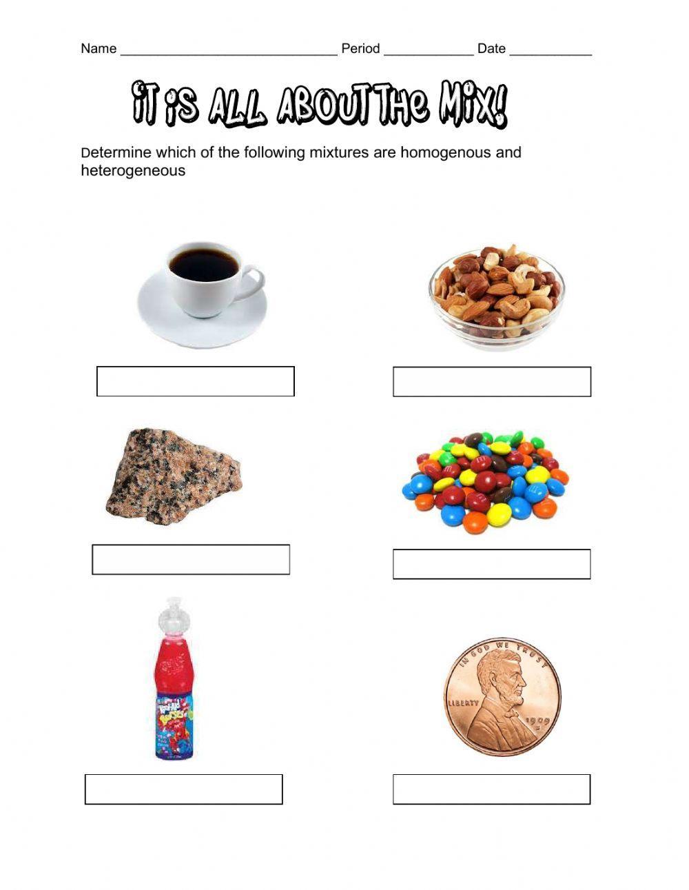 Homogeneous Vs Heterogeneous Mixture Worksheet