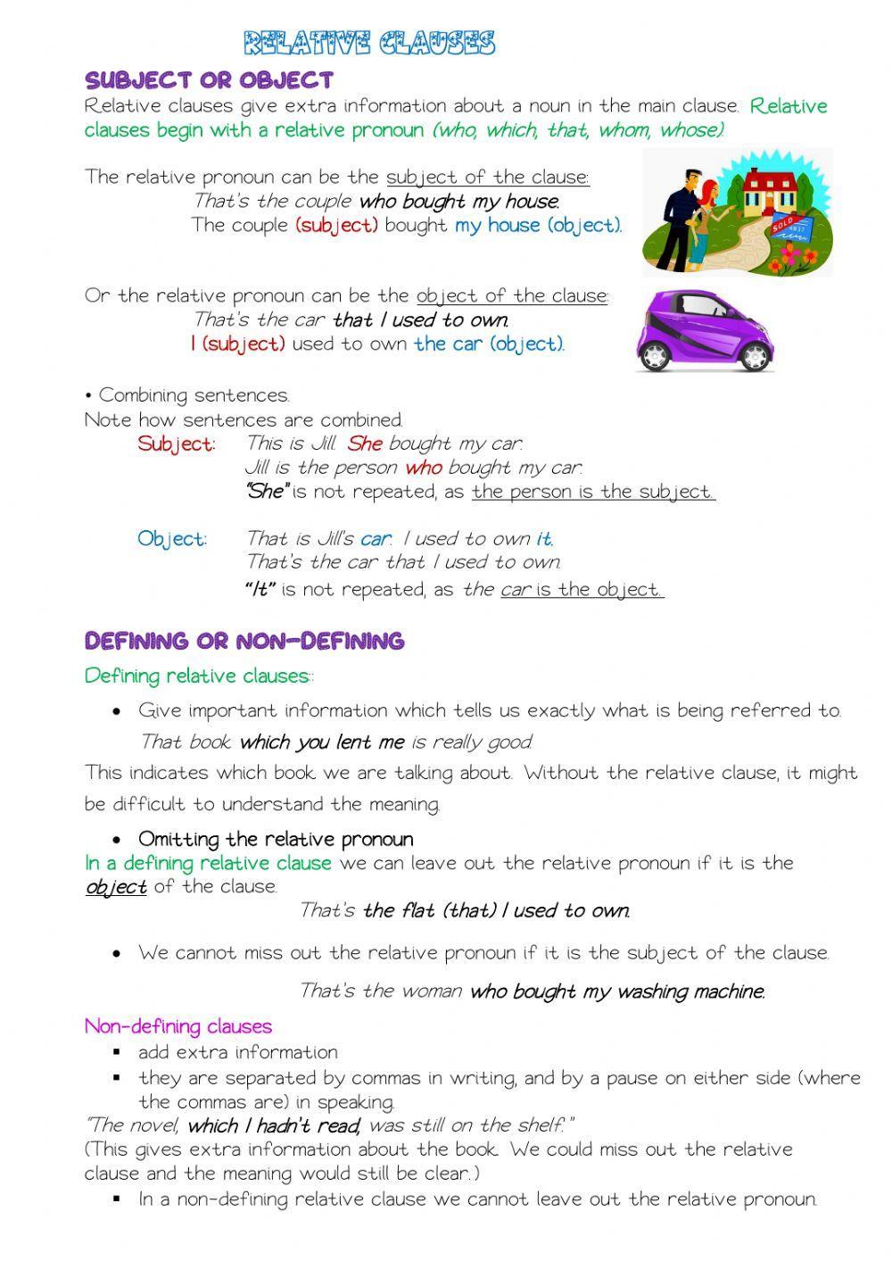 RELATIVE CLAUSES theory & EX part 1