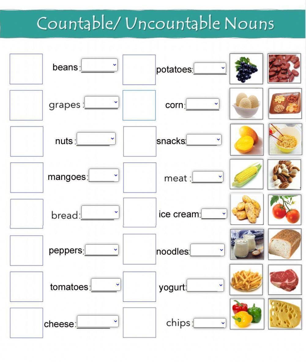 Countable - Uncountable Food