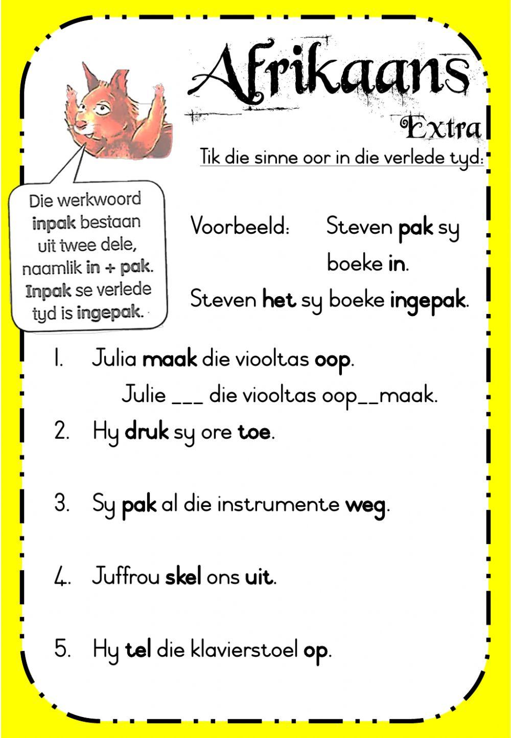 Week 21 - Afrikaans - Thursday Extra