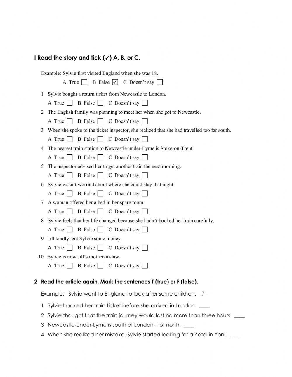 Sylvie’s lucky mistake quiz 1