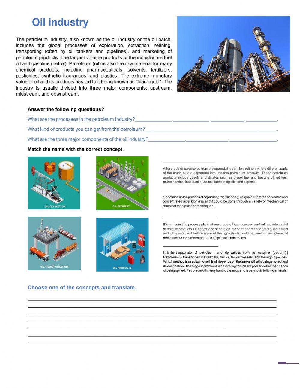 OIL INDUSTRY -READING 