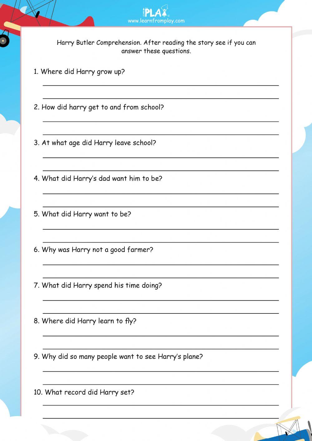 Born to Fly - Comprehension