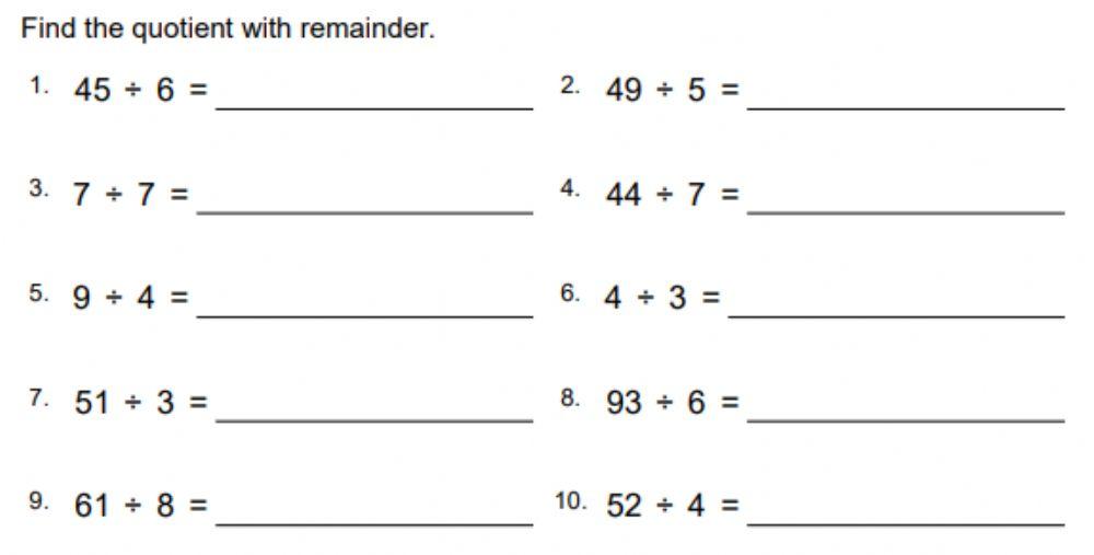 Division by one -digit number