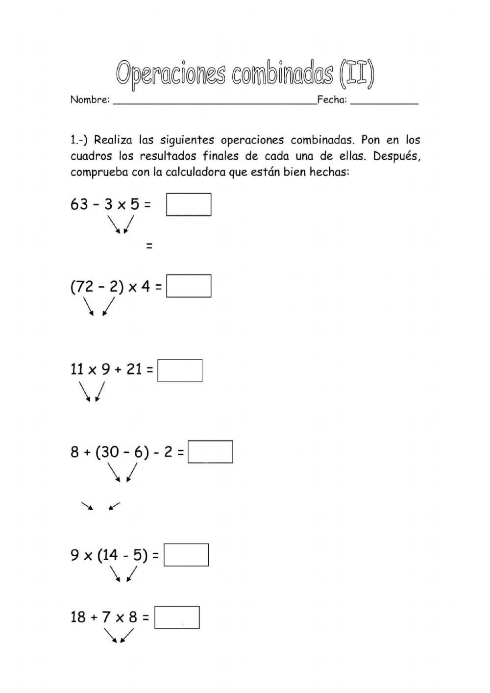 Operaciones combinadas (II)