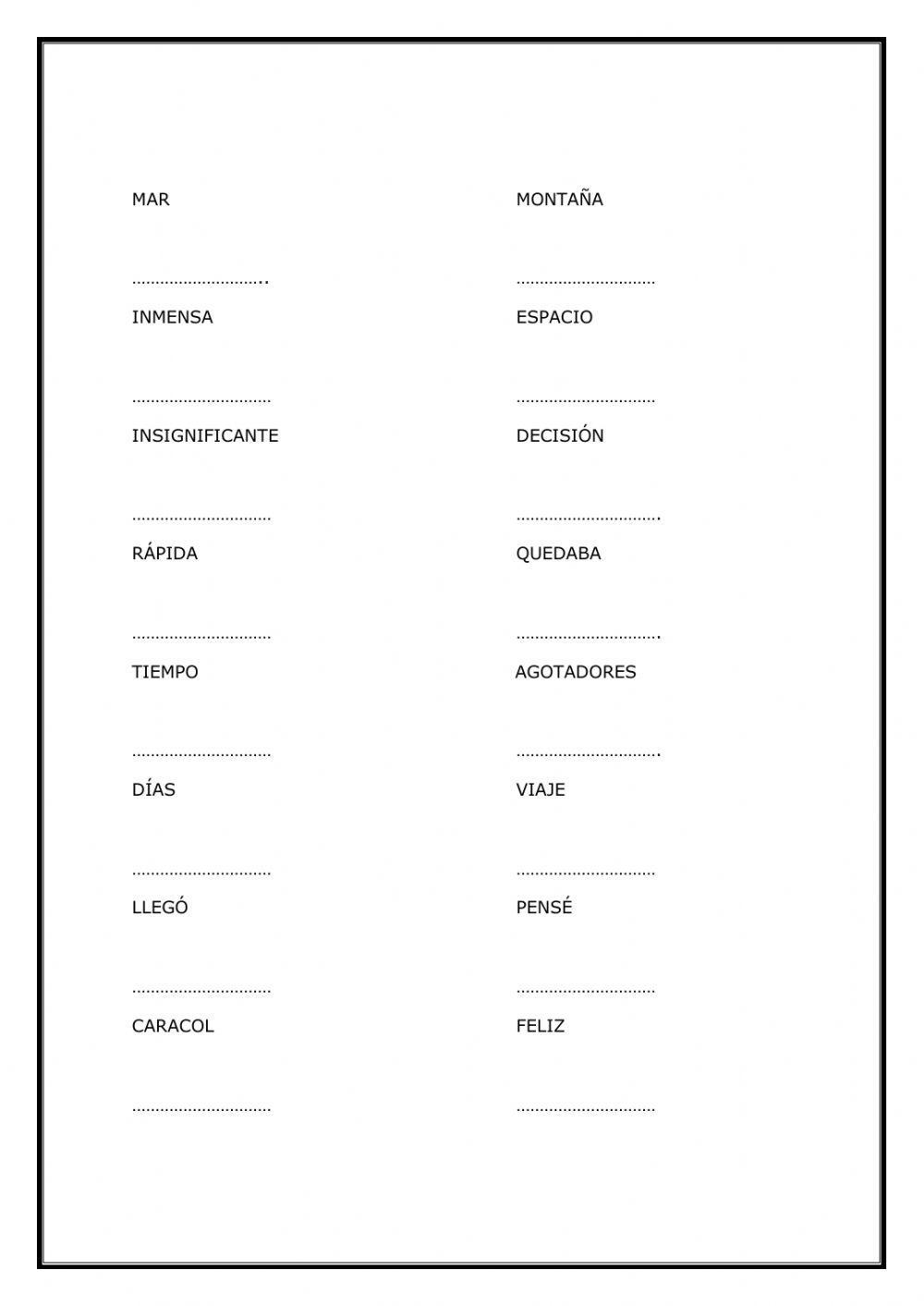 Sustantivos, adjetivos y verbos