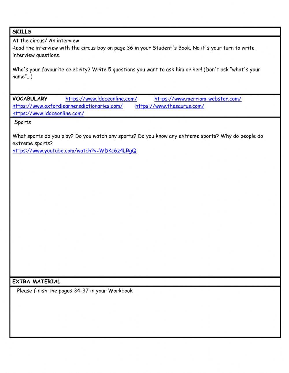 HS L1 WEEKLY PLAN week 6