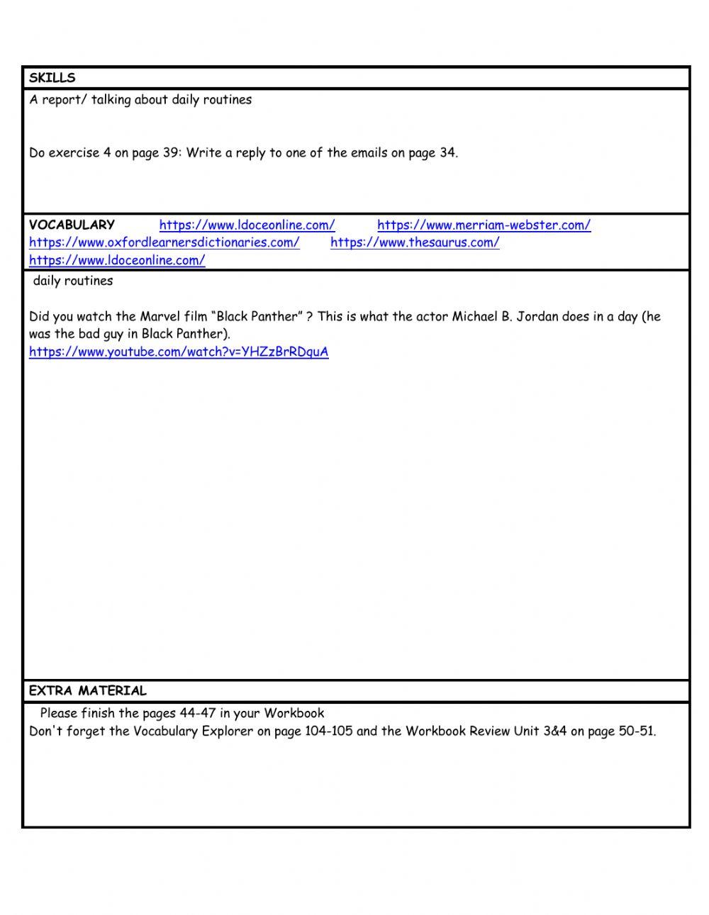 HS L1 WEEKLY PLAN week 7