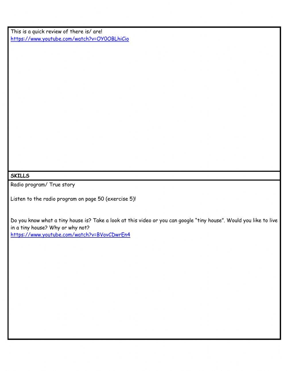 HS L1 WEEKLY PLAN week 8