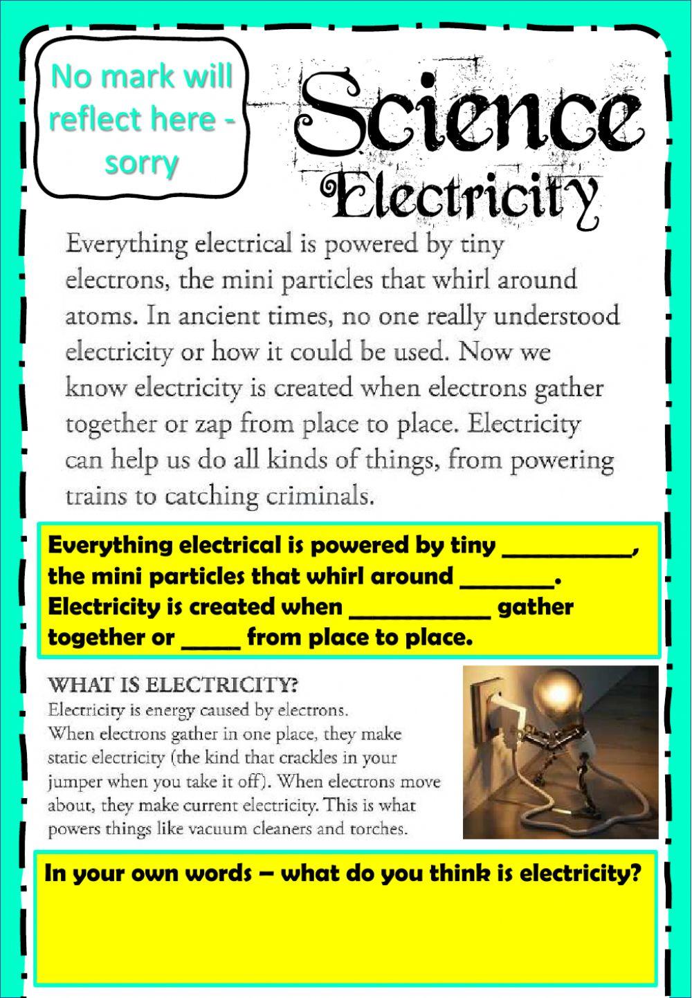 Week 21 - Science - Electricity