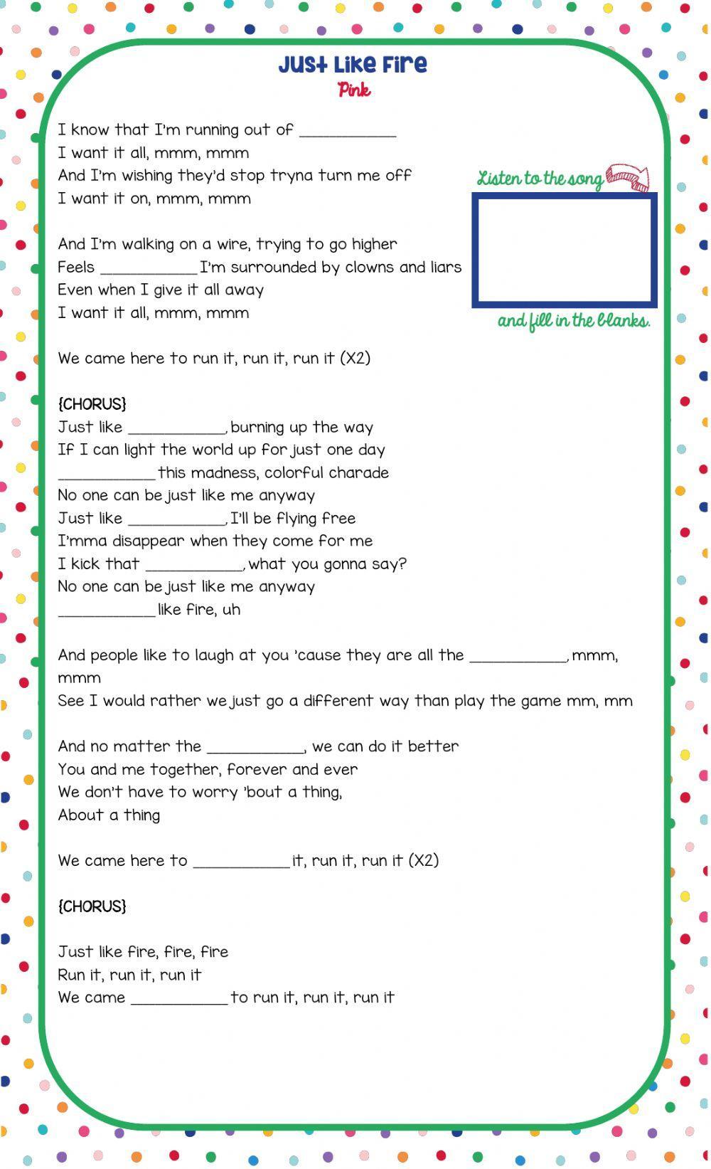 Pink - Just Like Fire