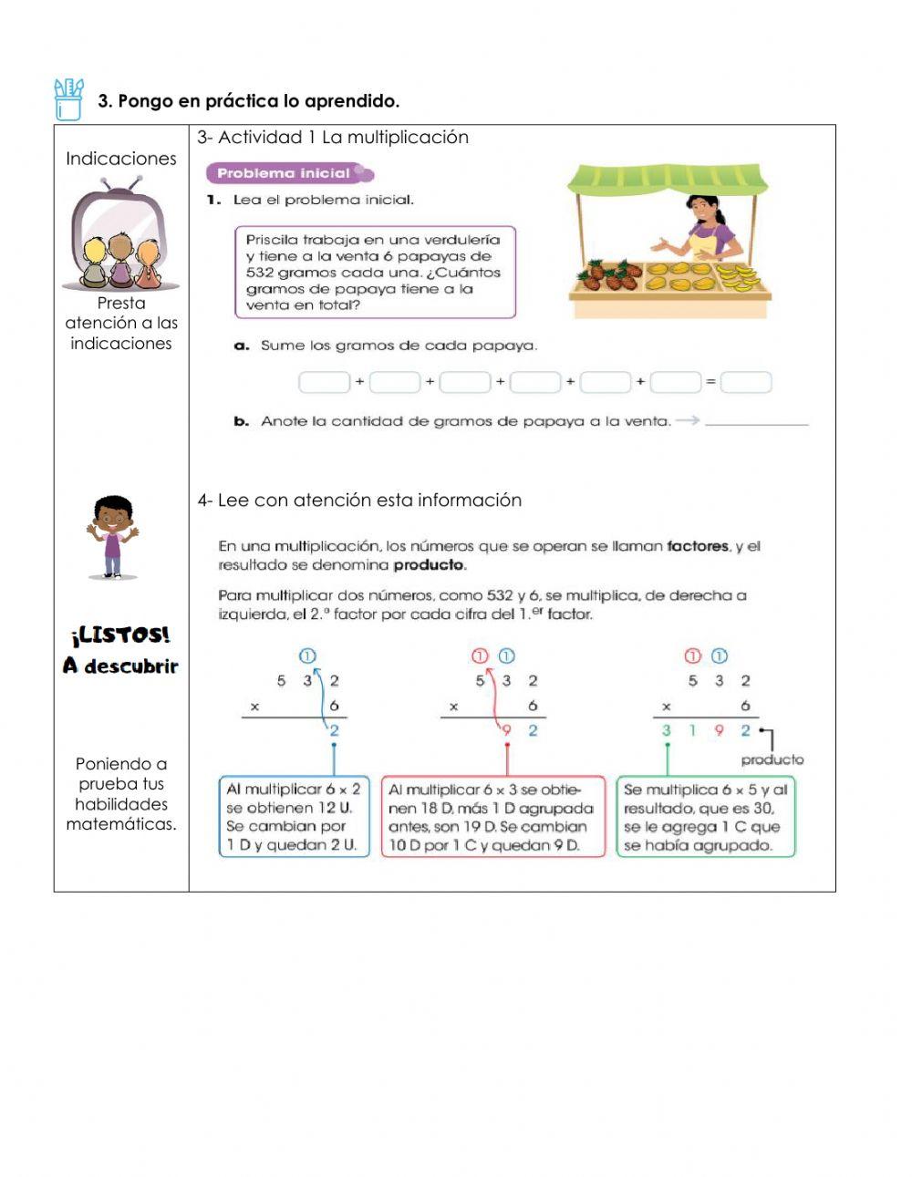 La multiplicación (repaso 1)