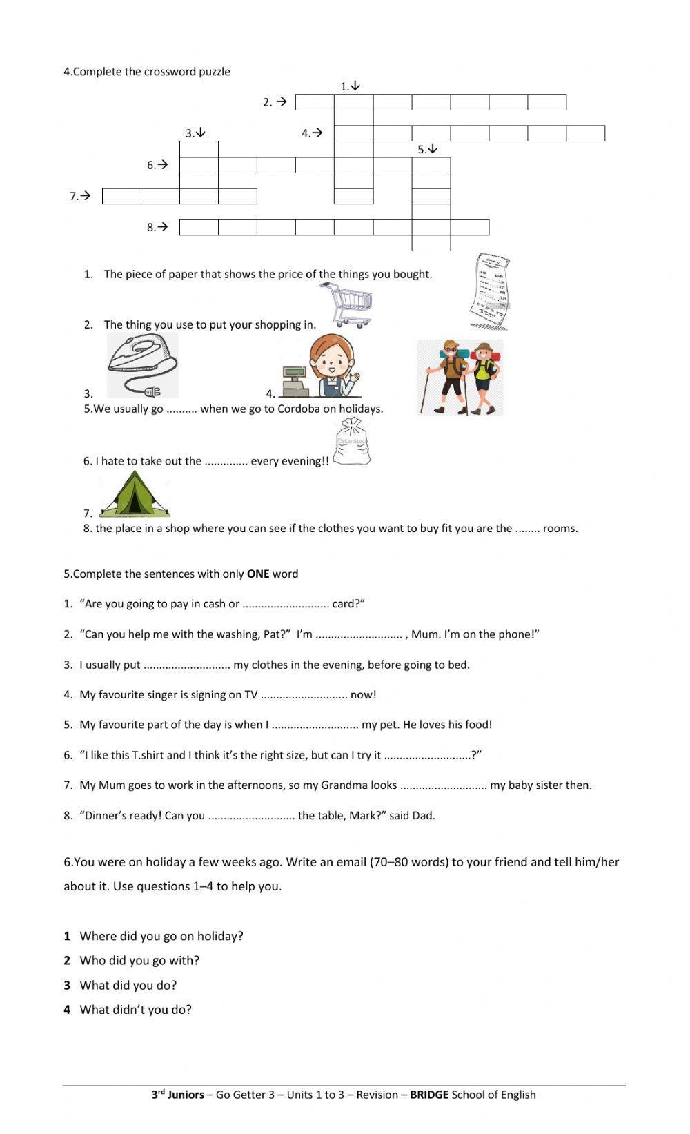 Revision Units 1 to 3 Go Getter 3