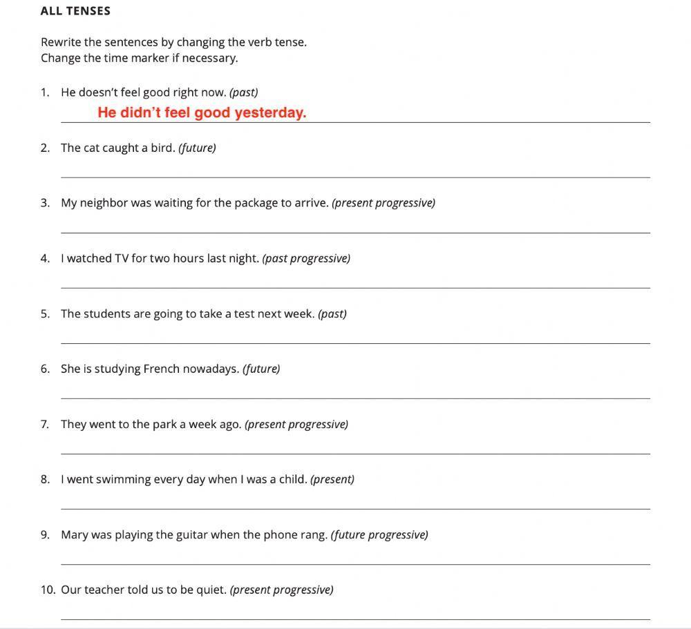 All Tenses Review Part 2
