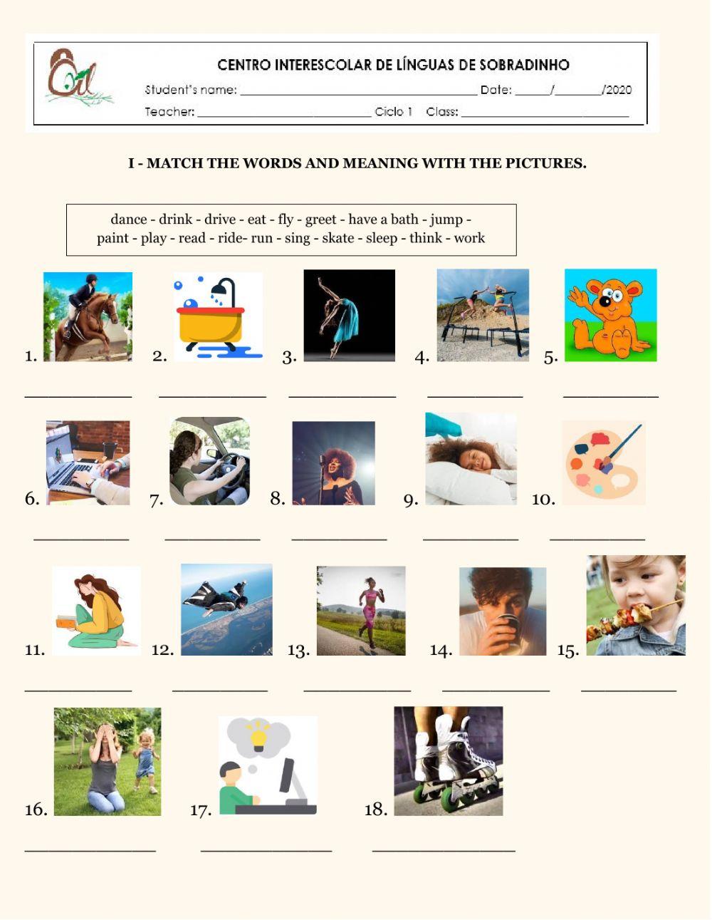 Vocabulary Building - verbs and meaning