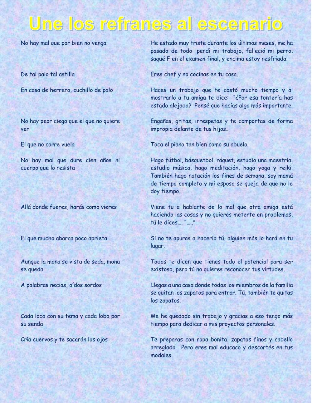 Refranes y Escenarios