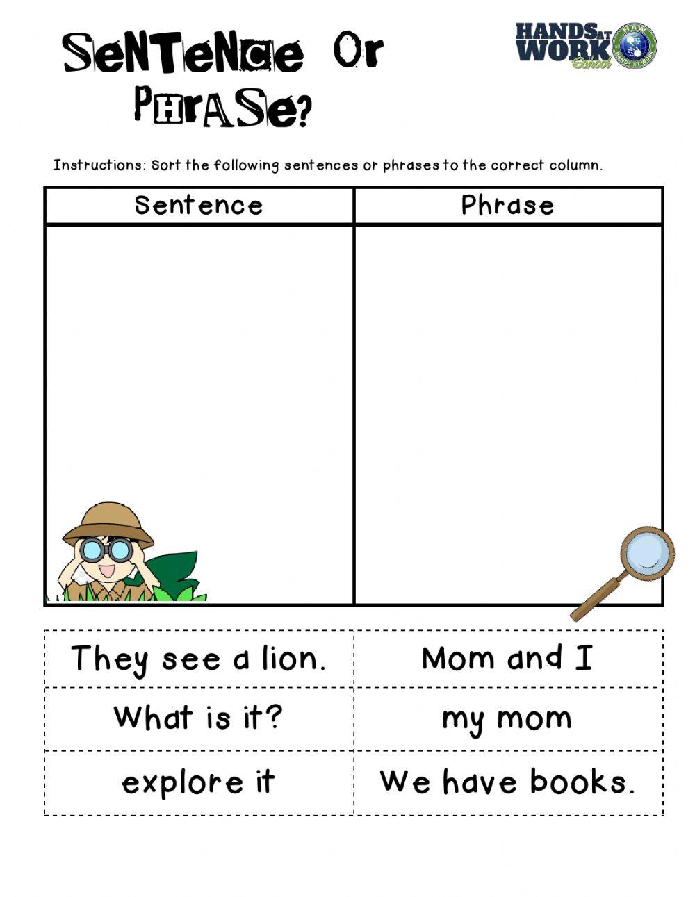 Sentence or phrase