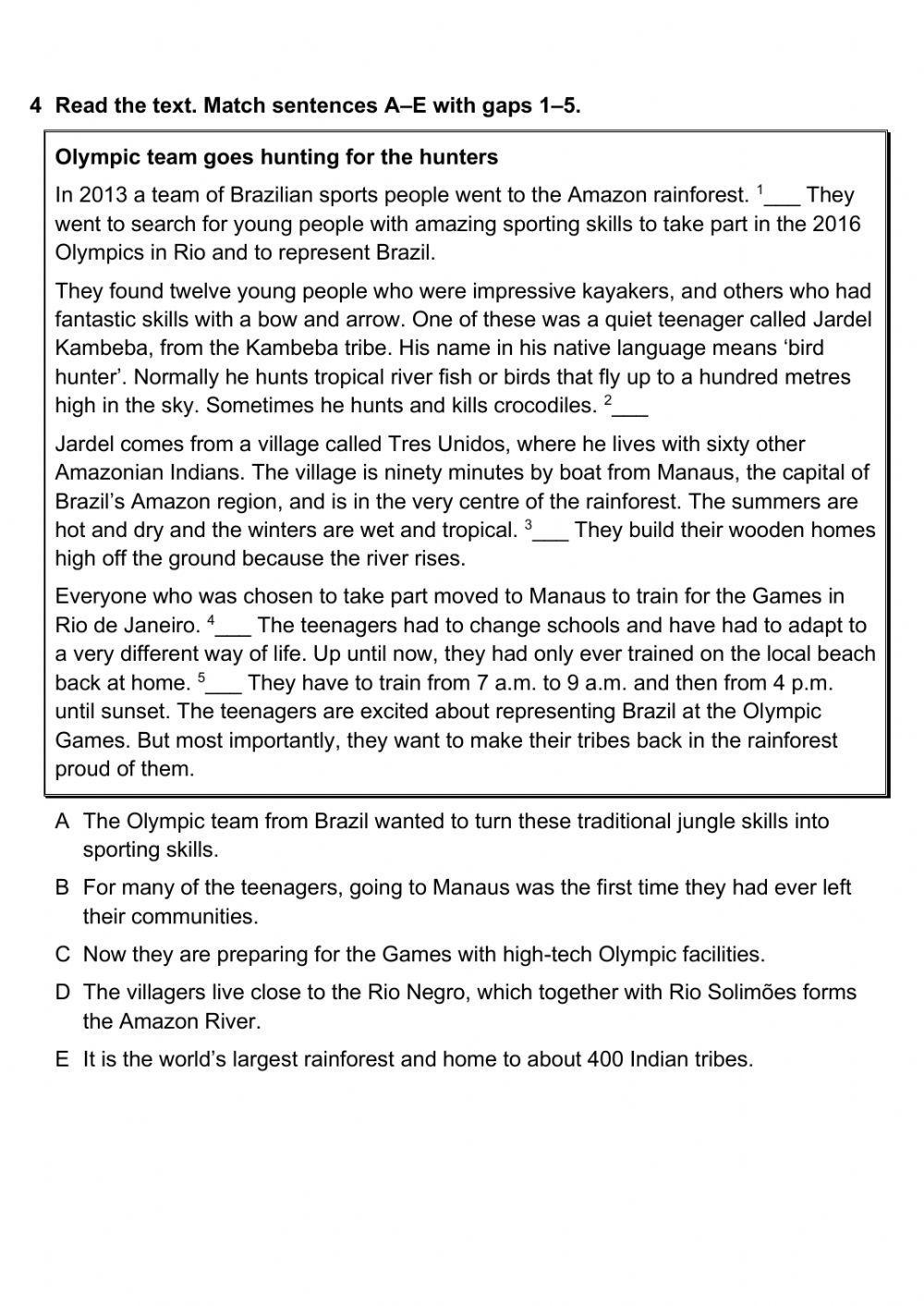 Listening and Reading Pre Intermediate