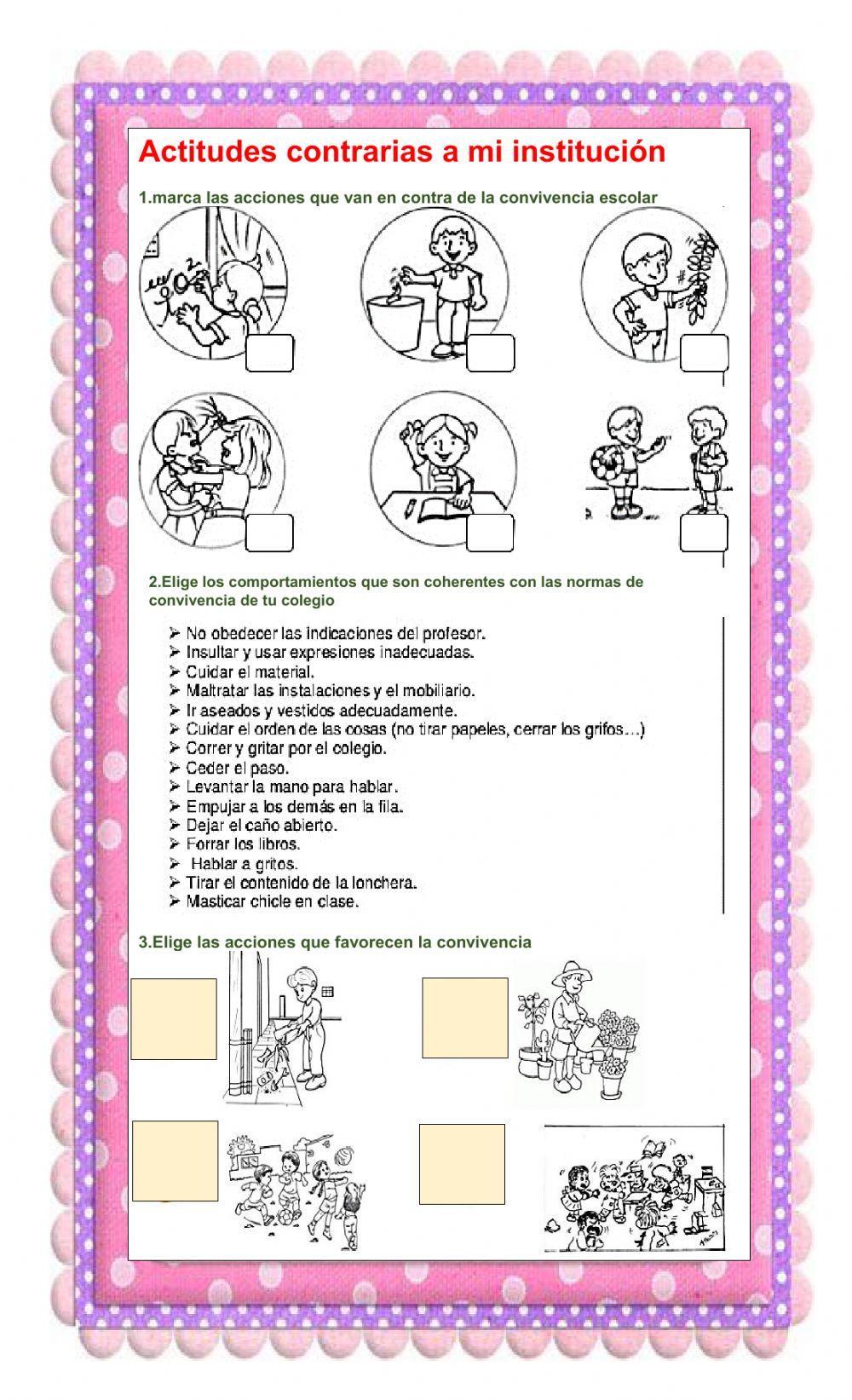 Acciones contrarias a mi institución