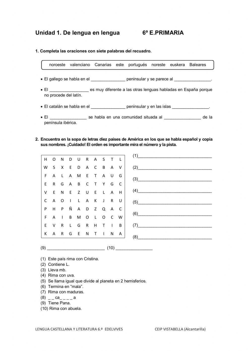 Ficha refuerzo u1 lc 6º ep.