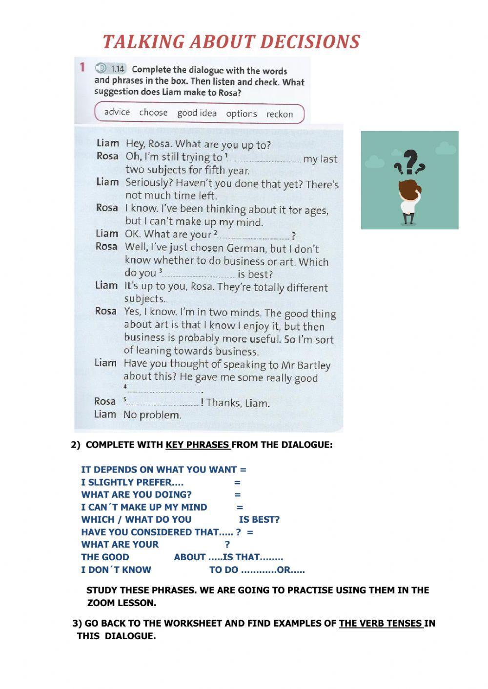 Intermediate Lesson 17 (Talking about decisions)