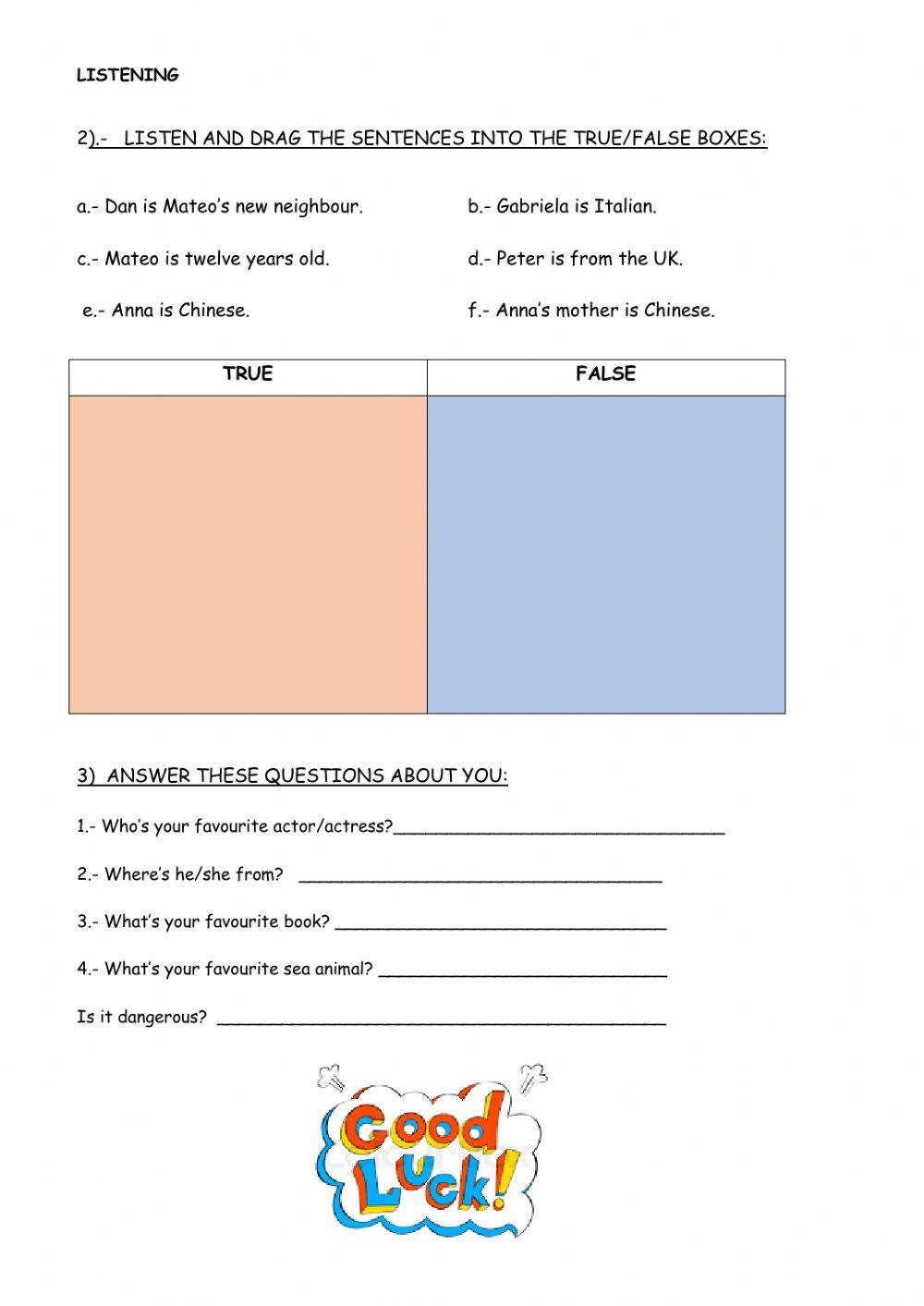 Juniors III - 1st Term Test