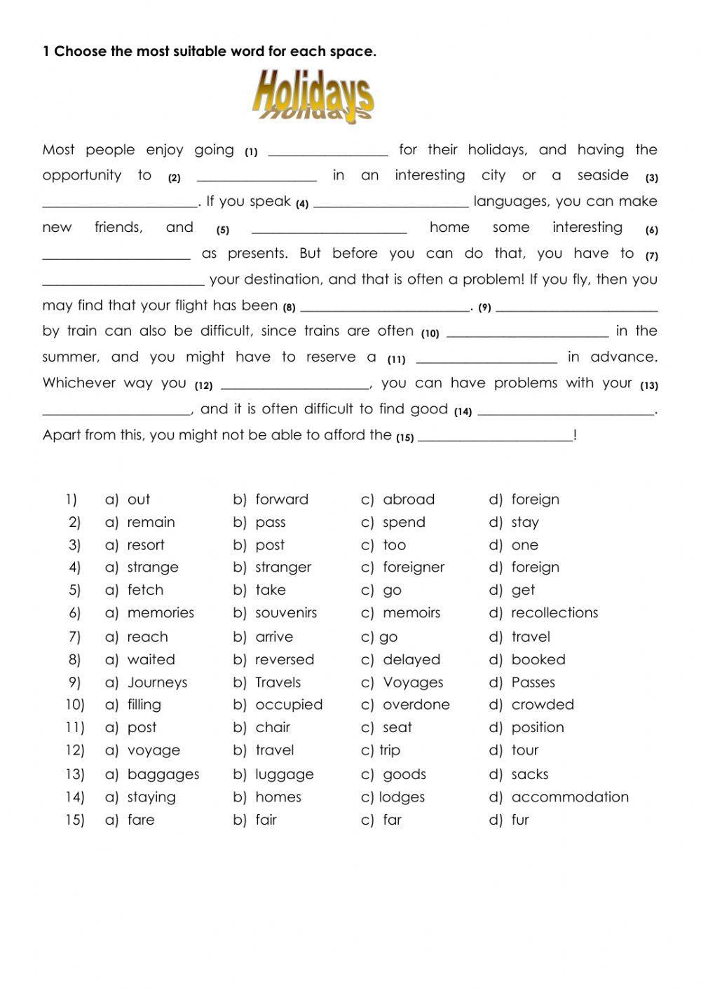 Tourism and Travelling