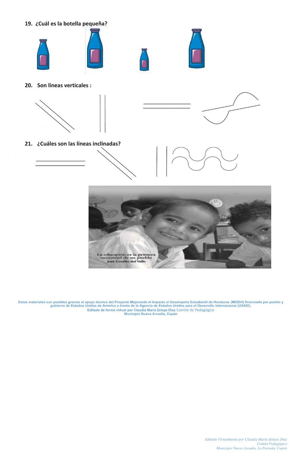 Prueba formativa de Pre básica, de Febrero a Marzo