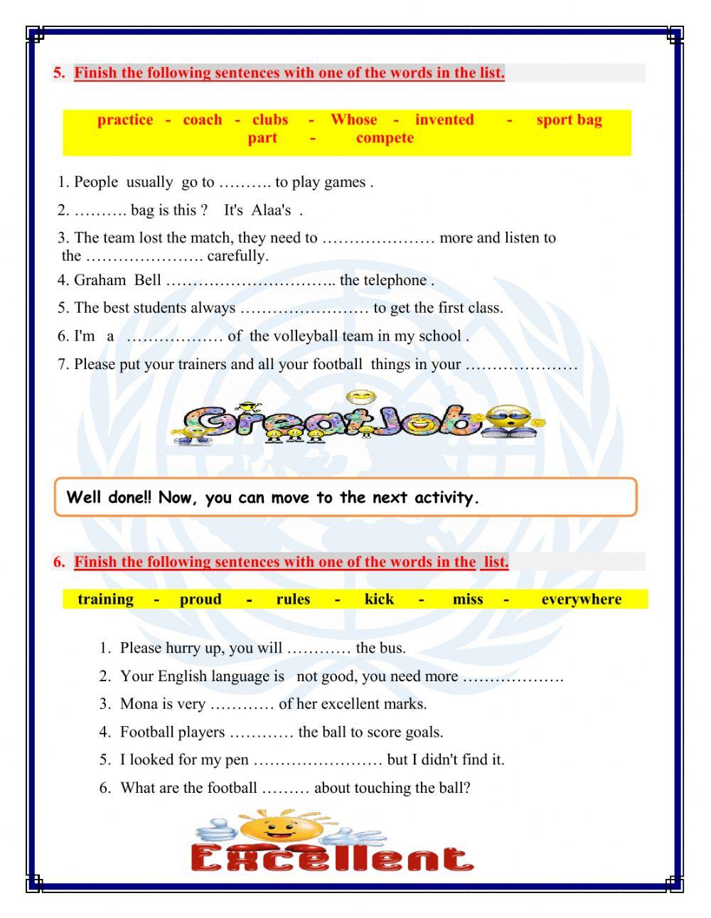 WorkSheet  4  Unit  5  T1 G8