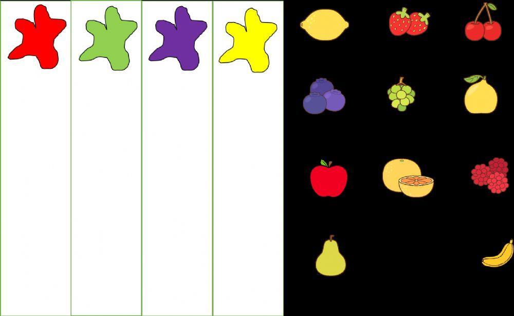 Clasifica frutas por color